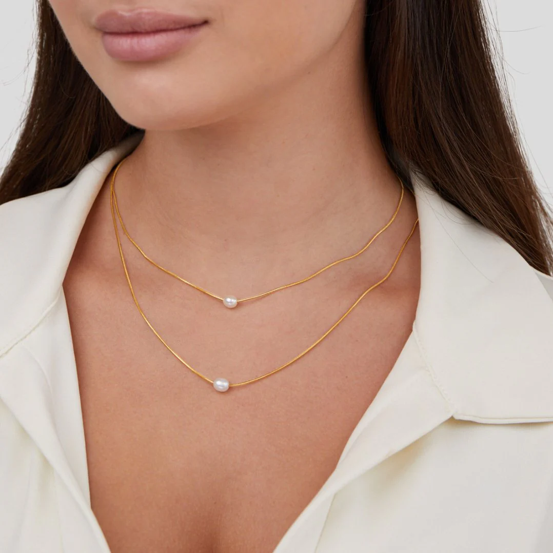 Layered Freshwater Pearl Necklace - Image 5